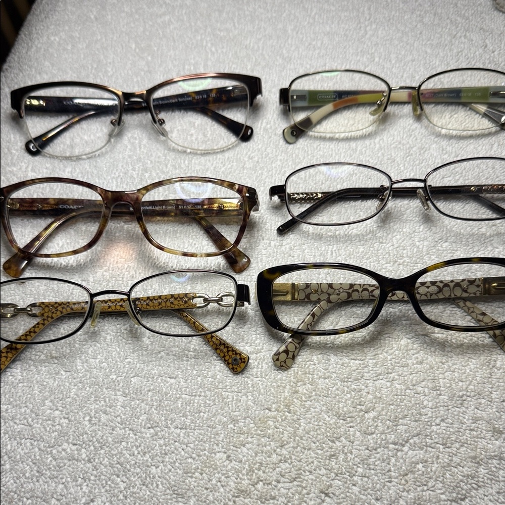 6 pair of COACH Eyeglasses/Sunglasses designer FRAMES ONLY